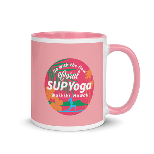 Coral SUP Yoga Mug with Color Inside